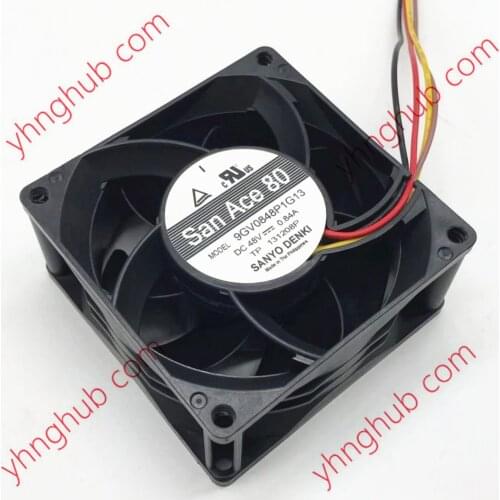 Sanyo Denki 9GV0848P1G13 DC 48V 0.84A 80x80x38mm 4-Wire Server Cooling Fan