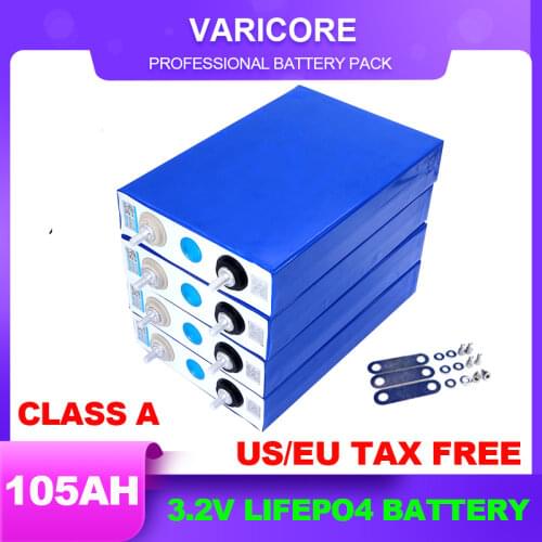 4pcs 3.2V 105Ah LiFePO4 battery pack Lithium iron phospha DIY 12V 24V RV Motorcycle Electric Car Solar Inverter Boat Batteries