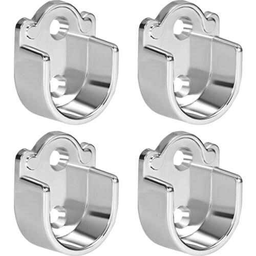 Uxcell 4pcs Zinc Alloy Wardrobe Closet Rod Supports Flange Holder Fit Rod Dia 25mm