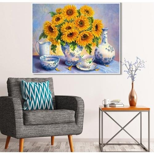 Diamond painting Sunflower Picture Full Diamond Embroidery Cross Stitch DIY Diamond Mosaic Home Decor Art Painting Accessories