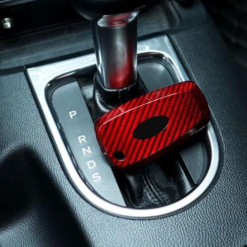 Car Carbon Fiber Key Shell Protective Cover for 15-17 Ford Mustang Accessories Key Cover Modification Decoration