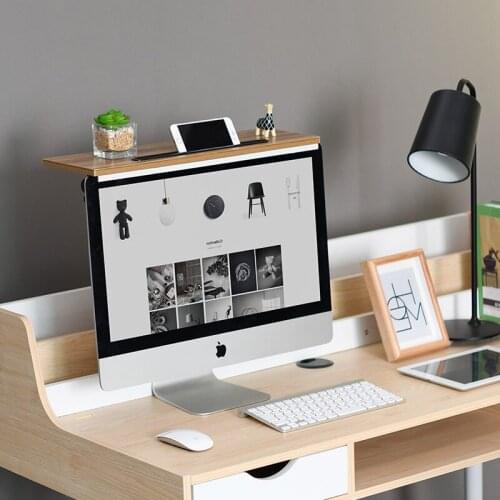 Free Punch Office computer Screen Partition Shelf Rack , TV, Monitor ,Desk Partition Storage Box Stand Simple Shelf