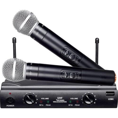 BOMGE Professional 120 Meters UHF Dual Channels Wireless Microphone System For Karaoke Home System