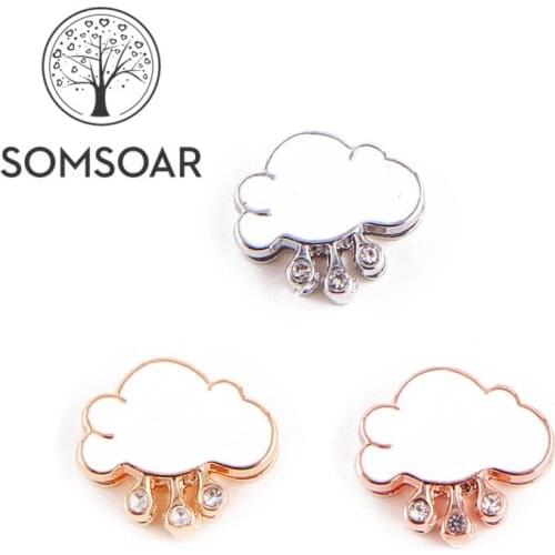 Somsoar Jewelry Rain Cloud oil drip Slide charms fit Leather wrap Mesh Bracelet and Mesh Stainless steel Bracelet 10pcs/lot