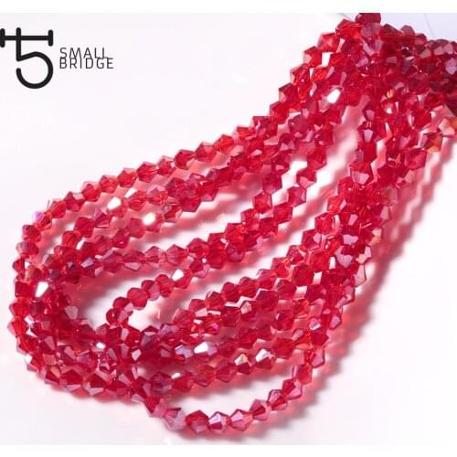 3 6mm Austrian Red Spacers Bicone Crystal Beads for Jewelry Making Women Diy Accessories Faceted Glass Loose Beads Z214