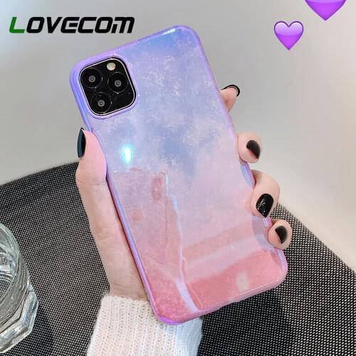 LOVECOM Blu-ray Glitter Phone Case For iPhone 12 Mini 11 Pro Max XR XS Max 7 8 Plus X Soft IMD Glossy Back Cover Coque