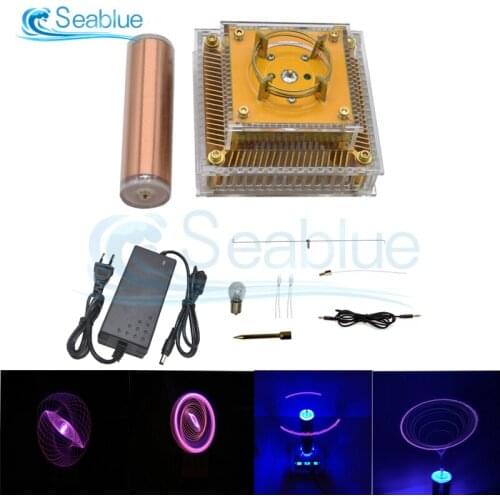 DC 8V-32V Music Tesla Coil Acrylic Base Shell Arc Plasma Speaker Wireless Transmission Experimental Desktop Toy Model EU US Plug