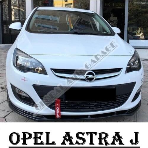 For Opel Astra J Front Bumper Attachment Lip 2009-2015 Piano Glossy Black Splitter Diffuser Universal Spoiler Bumper