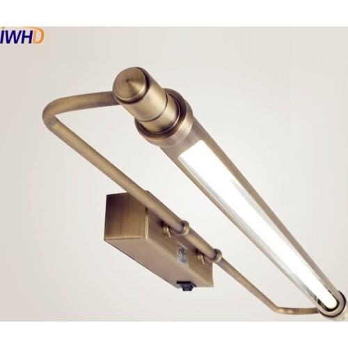IWHD Europe LED Bathroom Light Cabinet Dresser Waterproof Vintage Wall Lamp LED Bathroom Lighting Arandela Sconce Mirror Light