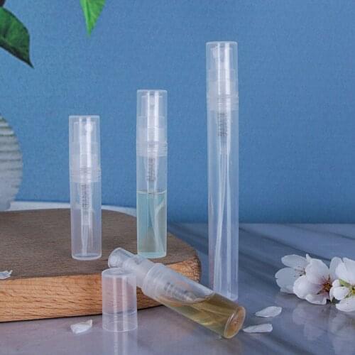 2ml3ml5ML Transparent Plastic Perfume Bottle Portable Press Spray PP Material Filling Small Empty Bottle Hot Sale 5 Pcs