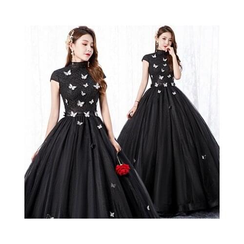 100%real black butterfly carnival long medieval dress Renaissance ball Gown queen Victorian dress /Marie Antoinette/Belle Ball