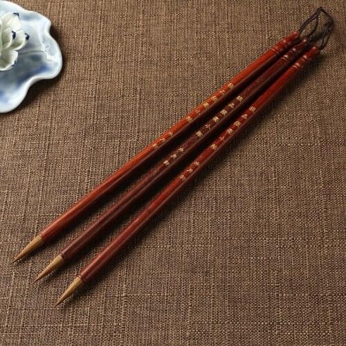 2pcs Chinese Weasel Hair Calligraphy Brushes Student Wolf Hair Painting Small Regular Script Calligraphy Brush Pen Tinta China