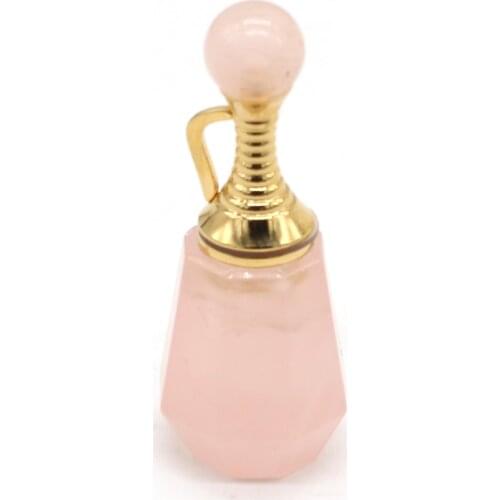 Natarual Perfume Bottle Pendant Section Gourd Shape Pendant Essential oil diffuser for Jewelry Necklace Accessories 40x16mm