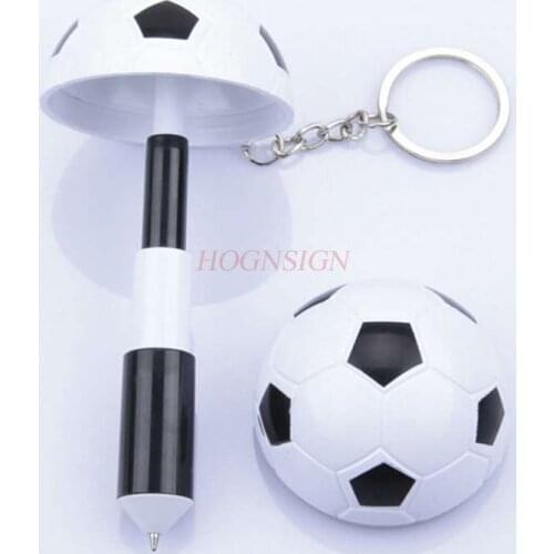 Personalized football shape ballpoint pen retractable blue 0.5mm refill ballpoint pen carry keychain pen