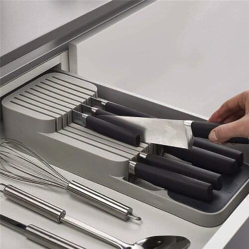 Plastic Knife Block Holder Drawer Knives Storage Rack Knife Stand Cabinet Tray Kitchen Cultery Organizer Kitchen Utensil Rack