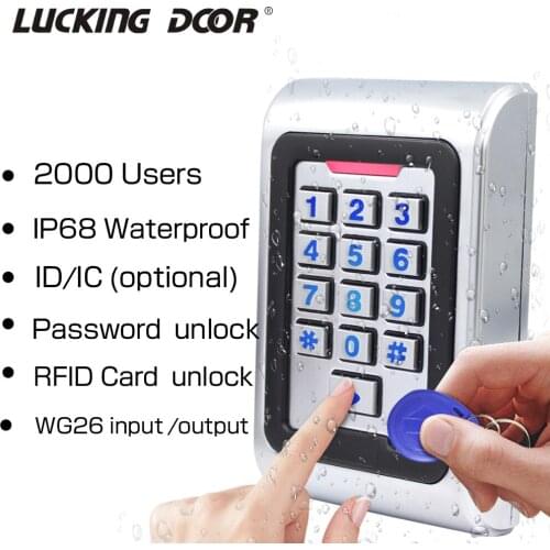 Backlight Zinc Alloy Standalone RFID door Access Control System Kit 125Khz 13.56Mhz metal waterproof keypad with wiegand 26