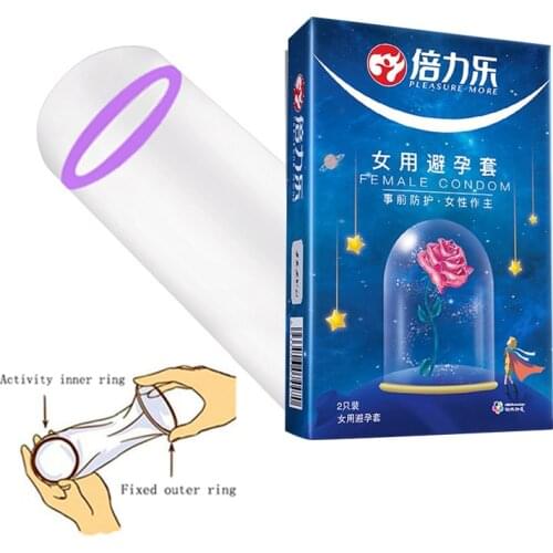 Beilile Large Size Female Condoms Male Penis Cock Sleeve Release Penis Freely Contraceptive Condoms for Women 2/3/4Box Sex Toys