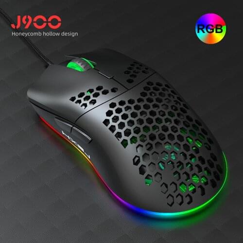 Wired Gaming Mouse Honeycomb Computer Mouse USB RGB Backlight Lightweight Ergonomic Optical Gamer Mice for Computer PC Laptop