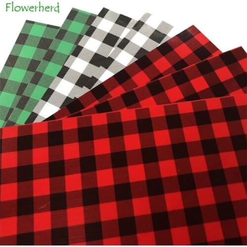 Red Black Green Grey Christmas Plaid Heat Transfer Vinyl HTV PU Iron on Cricut Silhouette Cameo T-Shirts Cloth Decorative Films