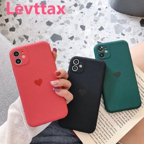 10PCS Candy Silicone Mobile Phone Cover For iPhone 12 11 Pro Max x XS XR Max 6S 8 7 plus se20 ,Soft TPU Shell And Heart of Love