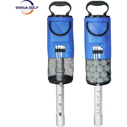 Golf Ball Picker Pick-Up Bag Retriever Pocket Scooping Device Storage Bag Zipper Golf Ball Pick Up BagDurable Aluminum Alloy Tub