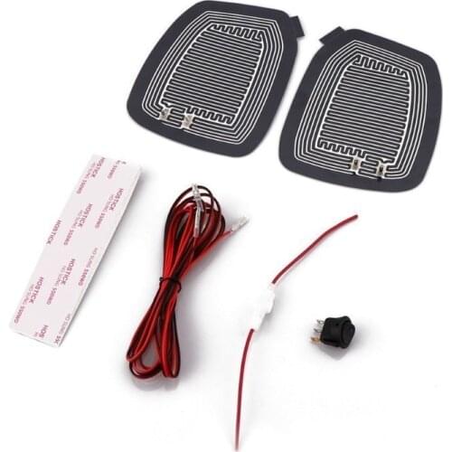Universal DC 12V 2pcs Car Rear View Mirror Heated Pad Glass Surface Mount Sticky Heating Wire Mat