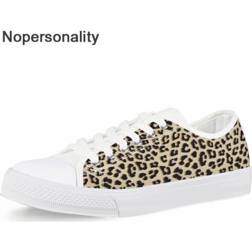 Nopersonality Leopard Flats Shoes Ladies Canvas Vulcanized Shoes Female Sneakers Fashion Women Casual Platform Walking Shoes