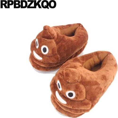 Indoor Winter Funny Cartoon 43 Home Plush Women 11 Slip On Brown House Wide Fit Shoes Ladies Suede Bedroom Large Size Animal