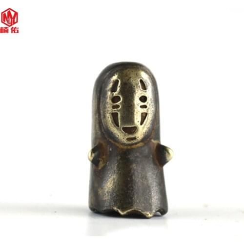 1PCS Cartoon Brass Bird Paracord Knife Beads Comic Faceless Male DIY Bracelet Pendant Portable Car Keychain Pendant