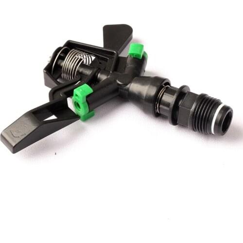 12pcs 1/2 Inch Double Nozzle Green Plastic Rotating Impact Sprinkler 360 Degree Automatic Impulse Sprinkler