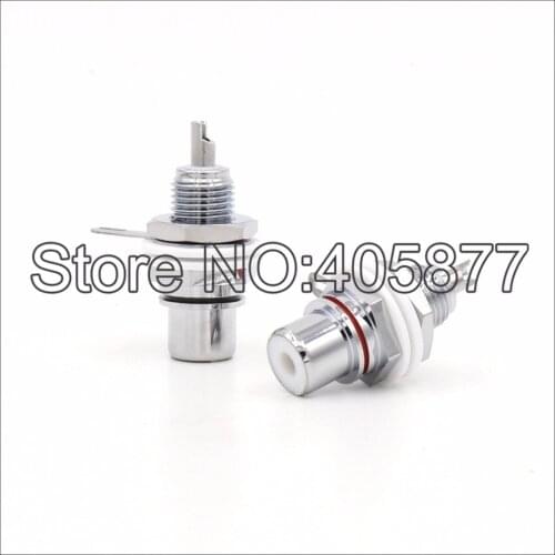 50pcs Rhodium Plated RCA Socket RCA female Panel Mount plug Audio Terminal RCA Panel Mount Chassis