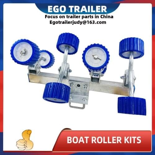 EgoTrailer BOAT TRAILER WOBBLE ROLLERS. kits 5" BLUE RIBBED 18mm Bore. Soft Wobble Roller