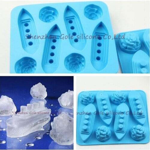 300pcs/lot Titanic Shaped Ice Cube Trays Mold Maker Boat Vessel Ice tray Titanic Chocolate mold