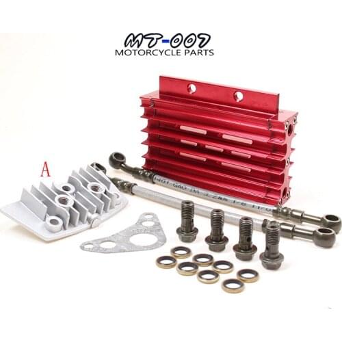 CNC Oil Cooler Kit Radiator Aluminium Adapter Engine Cylinder Cover Cooling For ATV Pit Dirt Bike motocross motocycle 50CC-125CC