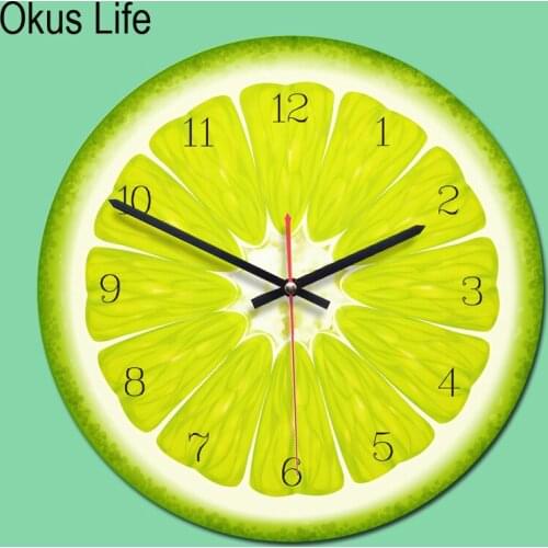 Cute Creative Wall Clock 11 Inch Cartoon Fruits Clock Kids Room Wall Decoration Colorful Wall Watch Silent Movement Unique Gift