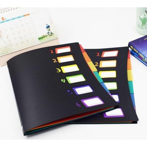 New Listing Multicolor 6 Into Multi-Page Classification Folder A4 PP File Holder Storage Bag Portfolio Office Learn Good Helper