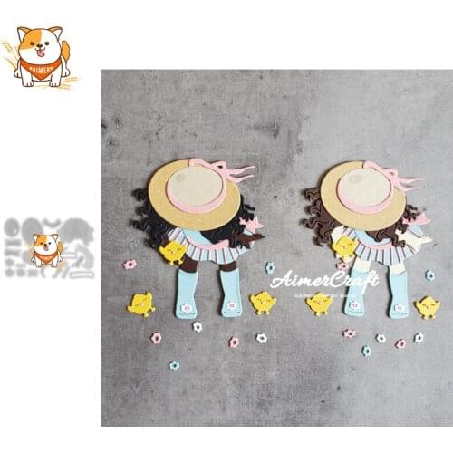 Easter Bent over girl Metal Cutting Dies Mold Scrapbooking Stencil DIY Embossing Craft Die Cuts Card Making New Dies For 2020