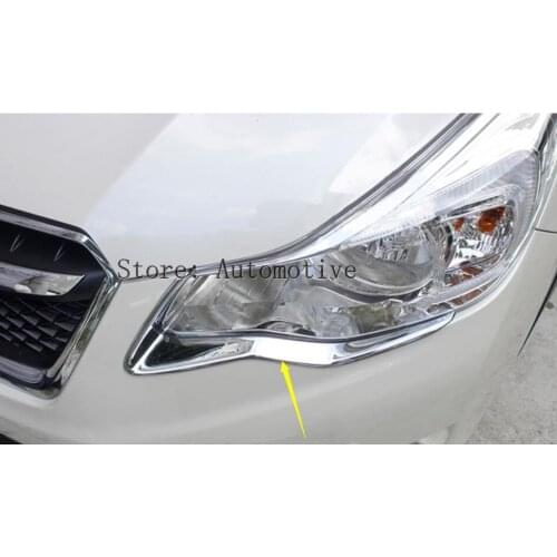 ABS Chrome Front Head Light Lamp Cover 2pcs For Subaru XV Crosstrek 2012-2017