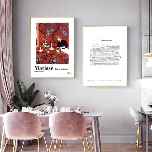 Matisse Simple Abstract Poster Prints Portrait Famous Women Wall Art Music Score Canvas Painting For Living Room Home Decoration
