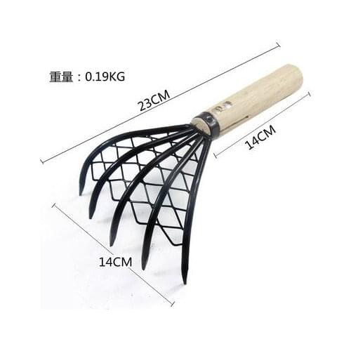 Five Teeth Harrow Shell Conch Clam Beach Rake Dig Seafood Tool& Garden Pitchfork