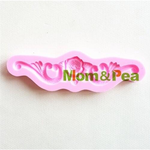 Mom&Pea 1400 Free Shipping Deco Flower Silicone Mold Cake Decoration Fondant Cake 3D Mold Soap Mold Food Grade
