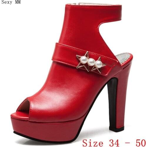 Platform Pumps Women High Heels Peep Toe Gladiator Sandals Woman High Heel Shoes Plus Size 34 - 40 41 42 43 44 45 46 47 48 49 50
