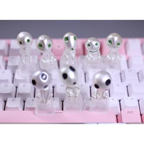 1pc Personality keycaps Cartoon luminous little tree elf Mechanical Keyboard Decoration Translucent Stereo Key Cap