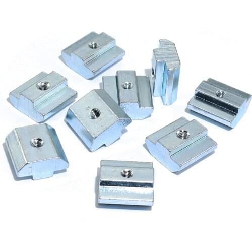 100/50/20/10pc M3 M4 M5 M6 M8 M10 T Block Square Nuts T-Track Sliding Hammer Nut for Fastener Aluminum Profile 2020 3030 4040 45