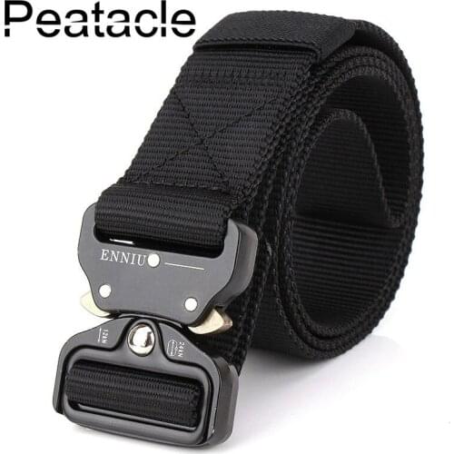 2019 Men Heavy Duty Adjustable Tactical Combat Belt Airsoft Military Police Metal Buckle Waist Straps Swat Waistband Accessories