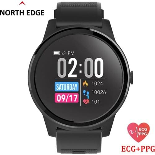 2020 North Edge Smart Watch With Heart Rate Monitor ECG PPG Blood Pressure IP67 Waterproof Fitness Tracker Wristband Smart Watch