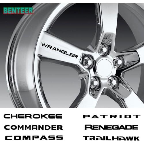 4pcs Car Rim Sticker For Jeep Cherokee Commander Compass Patriot Renegade Trail Hawk Wrangler Auto Accessories