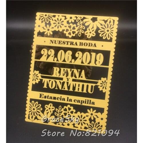 40pcs free shipping HOT Flower pearl paper laser cutting wedding save the date cards and lace invitation cards customized