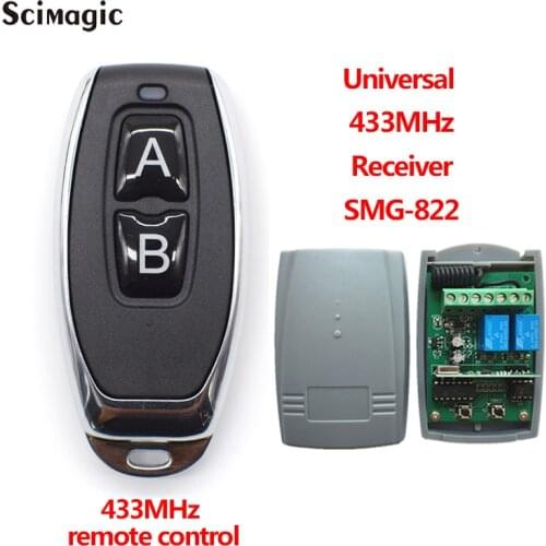 433MHz 12V 24V AC/DC Wireless 2CH RF Transmitter Remote Control Switch + RF Relay Receiver Command For Light Garage Door Opener