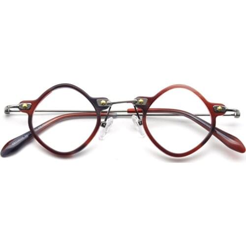 80147 Acetate Diamond-shaped Retro Glasses Frame Handmade Men Women Optical Fashion Computer Eyeglasses